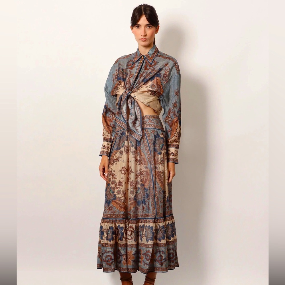 Zimmermann Ascension silk midi skirt - Picture 1 of 10